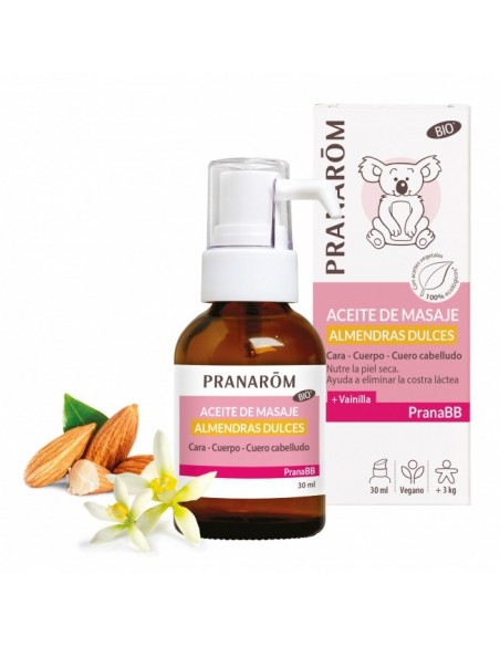 Pranarôm Aceite de masaje - Almendras dulces - 30 ml